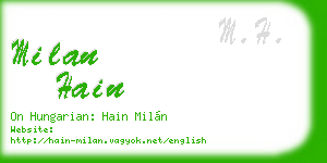 milan hain business card